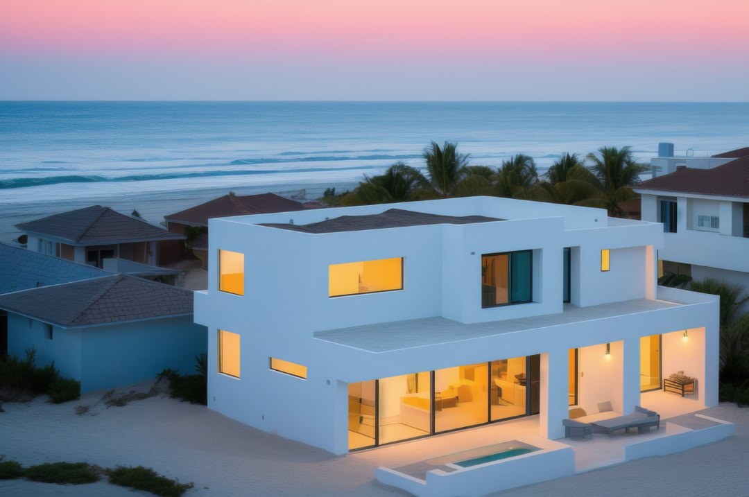 casa blanca en segunda linea de playa